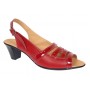 Sandale dama rosii din piele naturala box cu lac, cu toc mediu comod, model S33LR